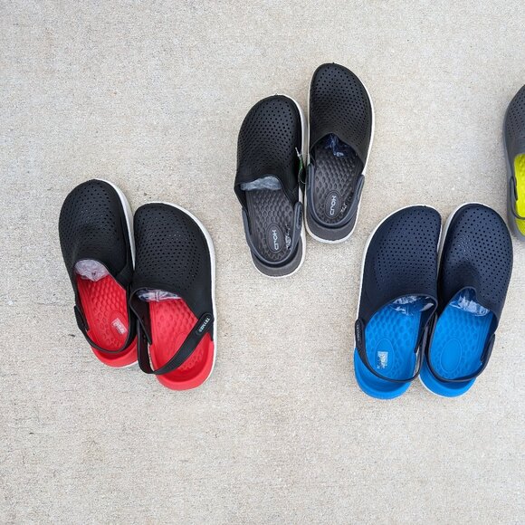 Unisex Classic Clogs Sandals with Back Strap Water Friendly Slipper(Red/Neon) - Picture 3 of 15